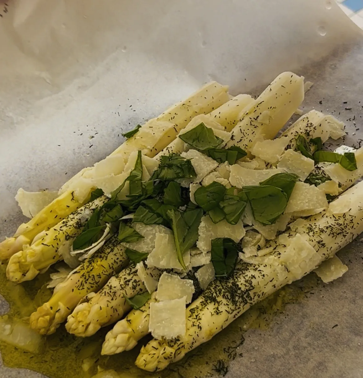 Asperges rôties, recette minceur de Laurence