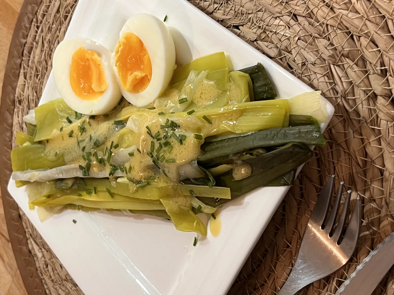 Les poireaux vinaigrette, recette minceur de Laurence