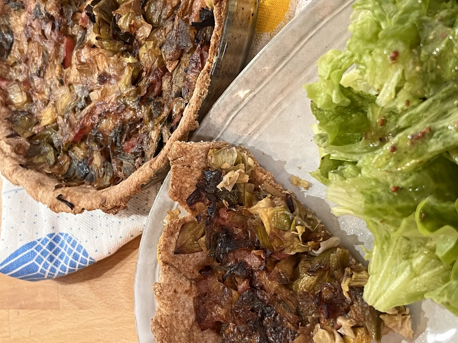 Tarte fine de poireaux au gorgonzola, recette minceur de Laurence