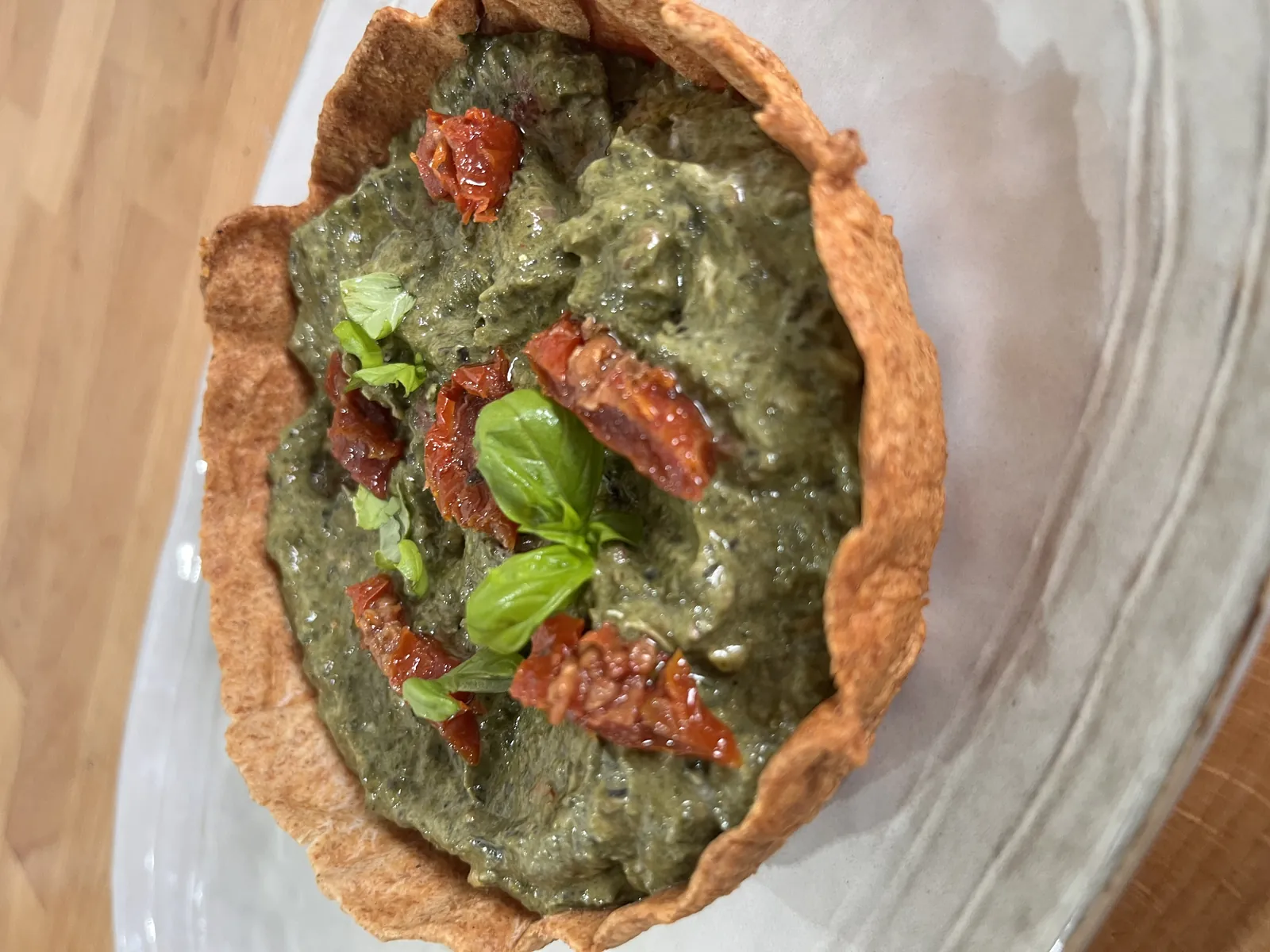 Tartelette verte aux sardines, recette minceur de Laurence